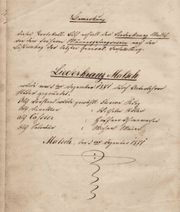 MGV Liederkranz Malsch ngsdokument im 1. Protokollbuch 05.12.1871